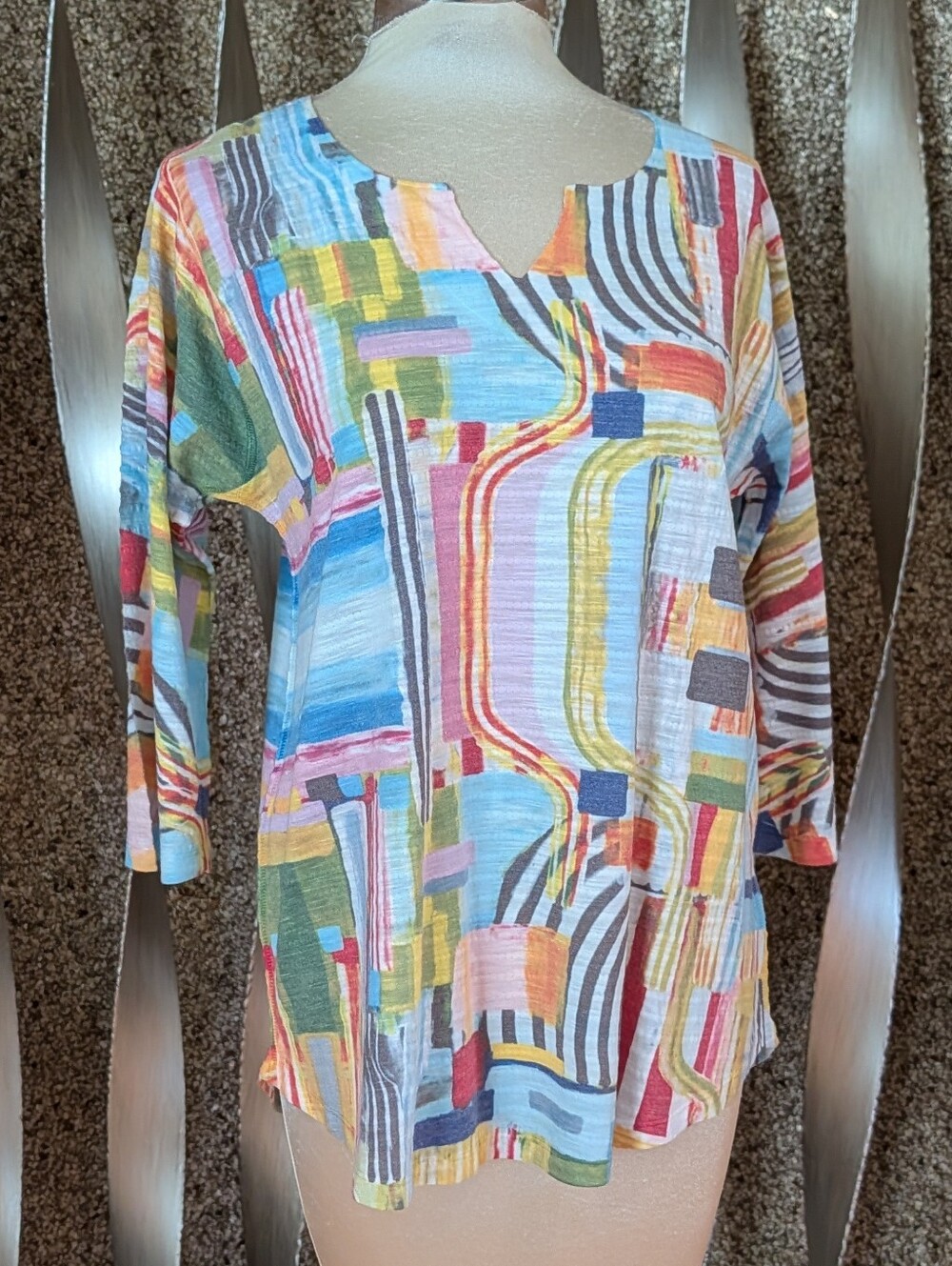 ATELIER 5 colorful popover jersey top L